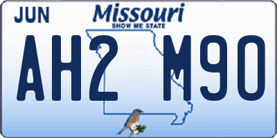 MO license plate AH2M9O