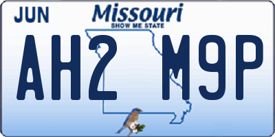 MO license plate AH2M9P