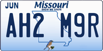 MO license plate AH2M9R