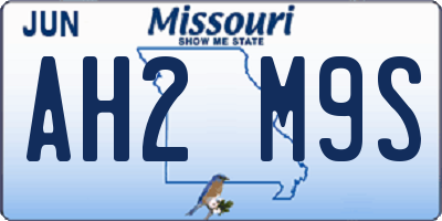MO license plate AH2M9S