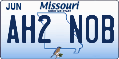 MO license plate AH2N0B