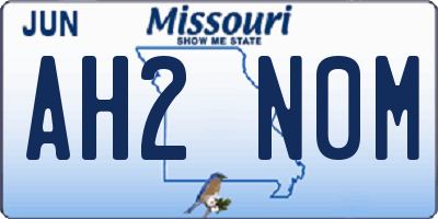 MO license plate AH2N0M