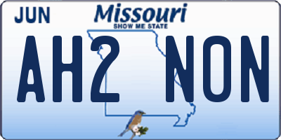 MO license plate AH2N0N