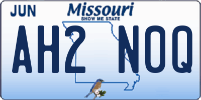 MO license plate AH2N0Q