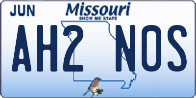 MO license plate AH2N0S
