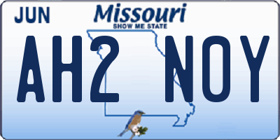 MO license plate AH2N0Y