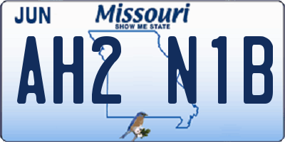 MO license plate AH2N1B