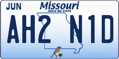 MO license plate AH2N1D