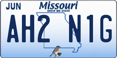 MO license plate AH2N1G