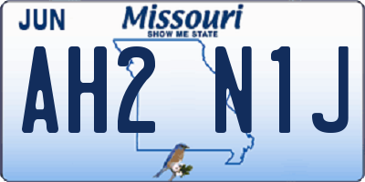 MO license plate AH2N1J