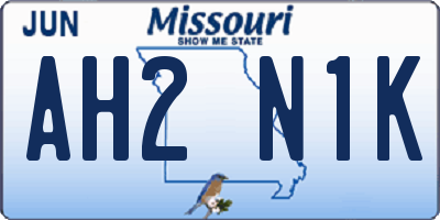 MO license plate AH2N1K