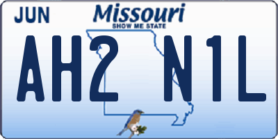 MO license plate AH2N1L