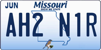 MO license plate AH2N1R