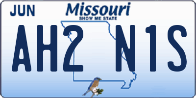 MO license plate AH2N1S