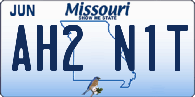 MO license plate AH2N1T