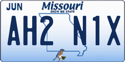 MO license plate AH2N1X