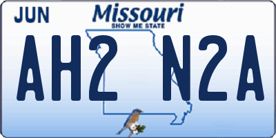 MO license plate AH2N2A