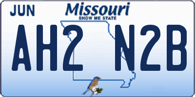 MO license plate AH2N2B