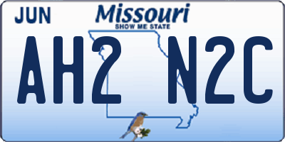 MO license plate AH2N2C