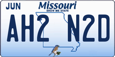 MO license plate AH2N2D