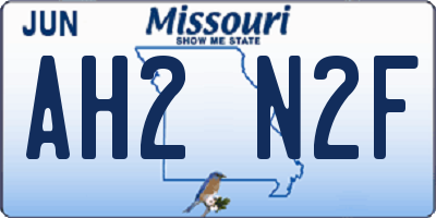 MO license plate AH2N2F