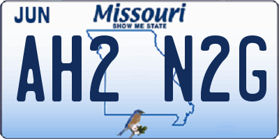 MO license plate AH2N2G