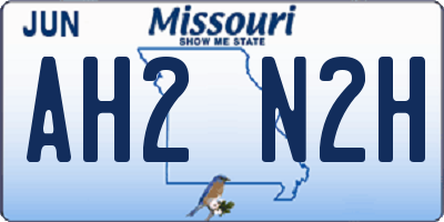 MO license plate AH2N2H