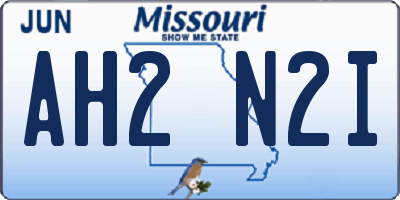 MO license plate AH2N2I