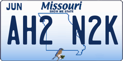 MO license plate AH2N2K