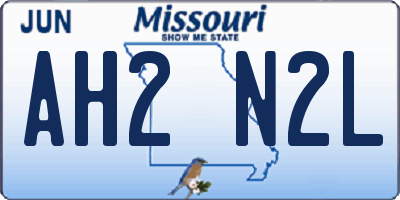 MO license plate AH2N2L