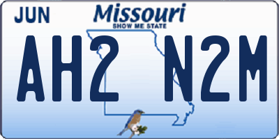 MO license plate AH2N2M