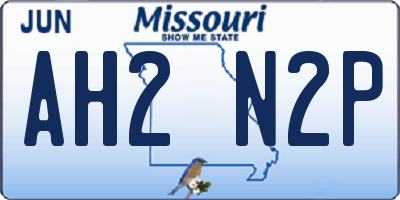 MO license plate AH2N2P