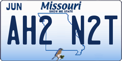 MO license plate AH2N2T