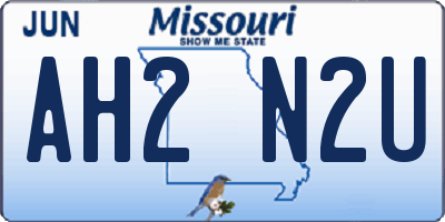 MO license plate AH2N2U
