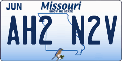 MO license plate AH2N2V