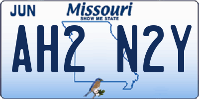 MO license plate AH2N2Y