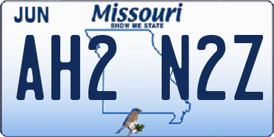 MO license plate AH2N2Z