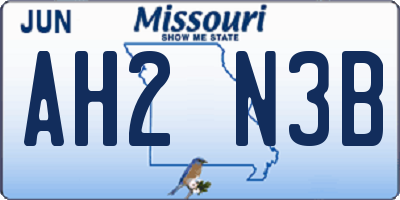 MO license plate AH2N3B