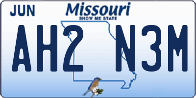 MO license plate AH2N3M