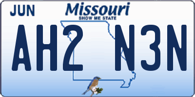 MO license plate AH2N3N