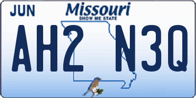 MO license plate AH2N3Q