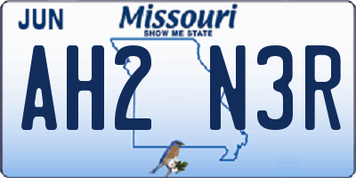 MO license plate AH2N3R