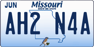 MO license plate AH2N4A