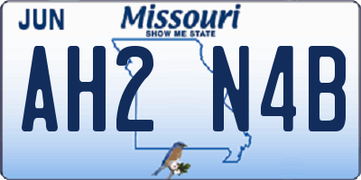 MO license plate AH2N4B