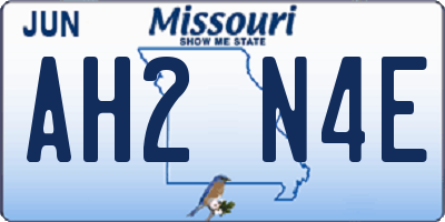 MO license plate AH2N4E