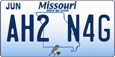 MO license plate AH2N4G