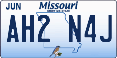 MO license plate AH2N4J