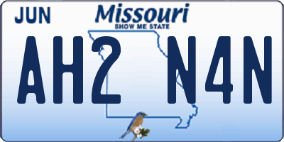 MO license plate AH2N4N