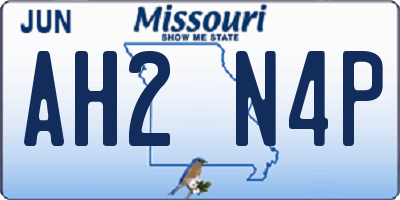 MO license plate AH2N4P