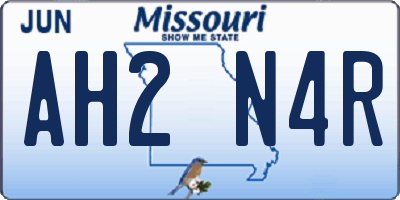 MO license plate AH2N4R